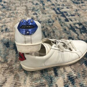 YSL RED AND BLUE LIP SNEAKERS, 39